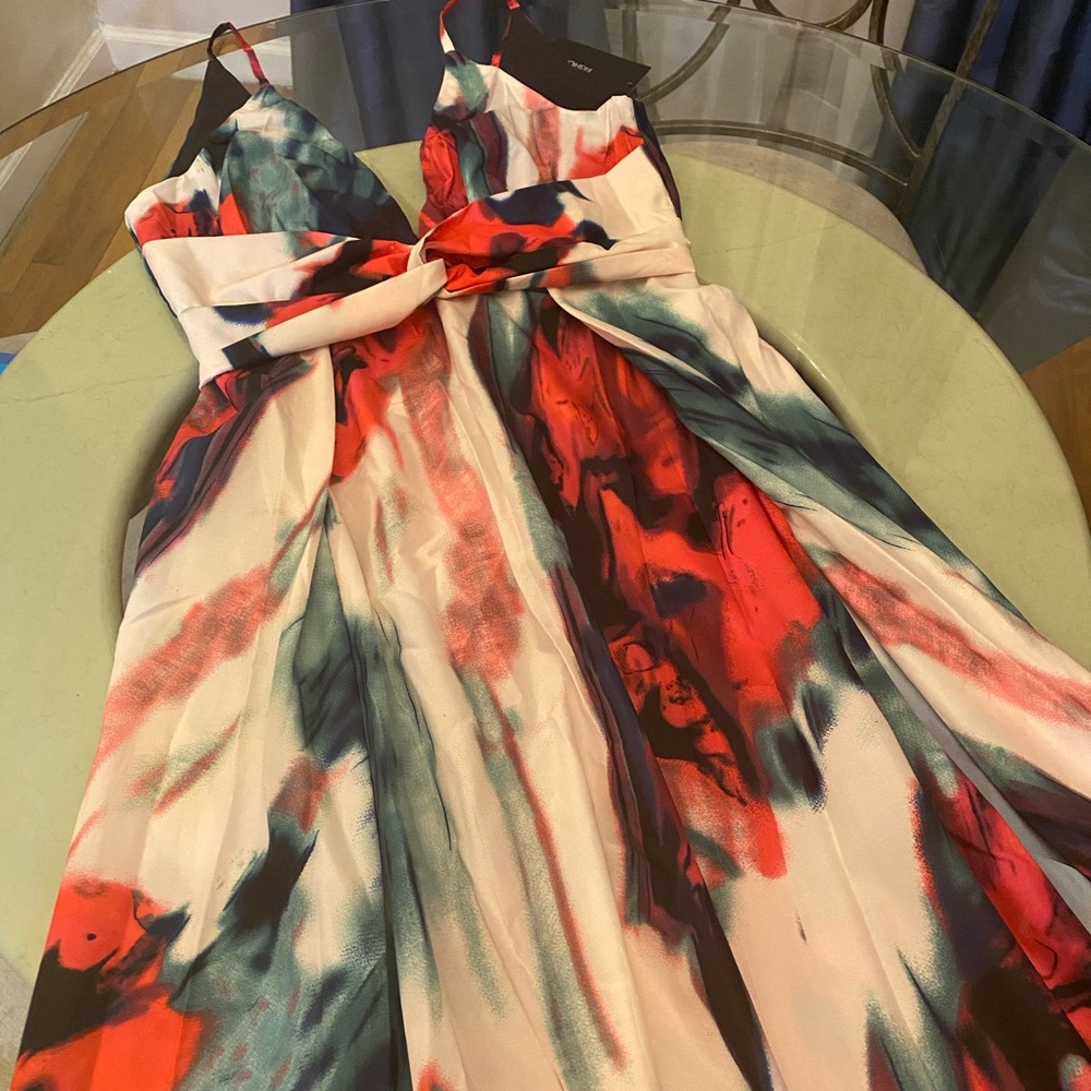 Coral Maxi Dress w Slits - Picture 5 of 6